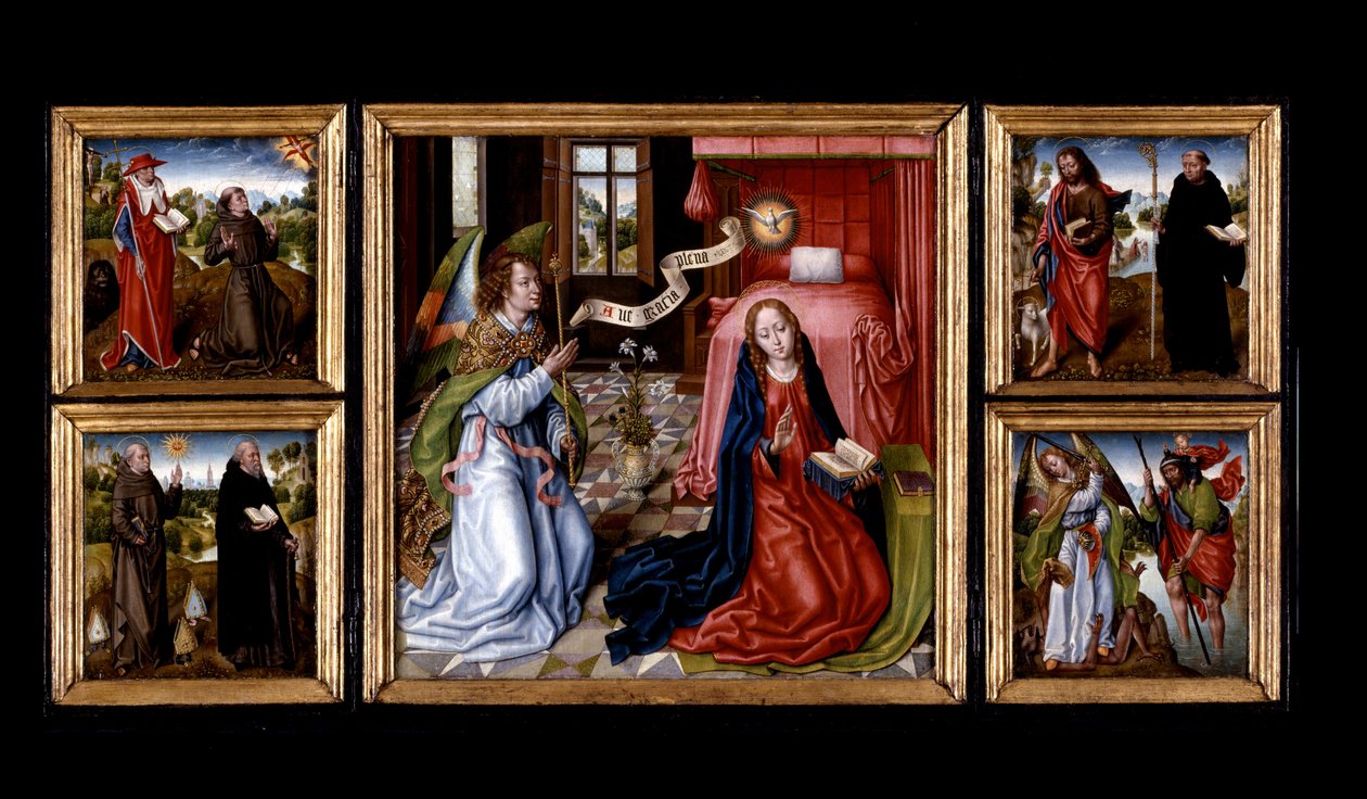 Triptykon af bebudelsen af Master of Legend of Saint the Ursula
