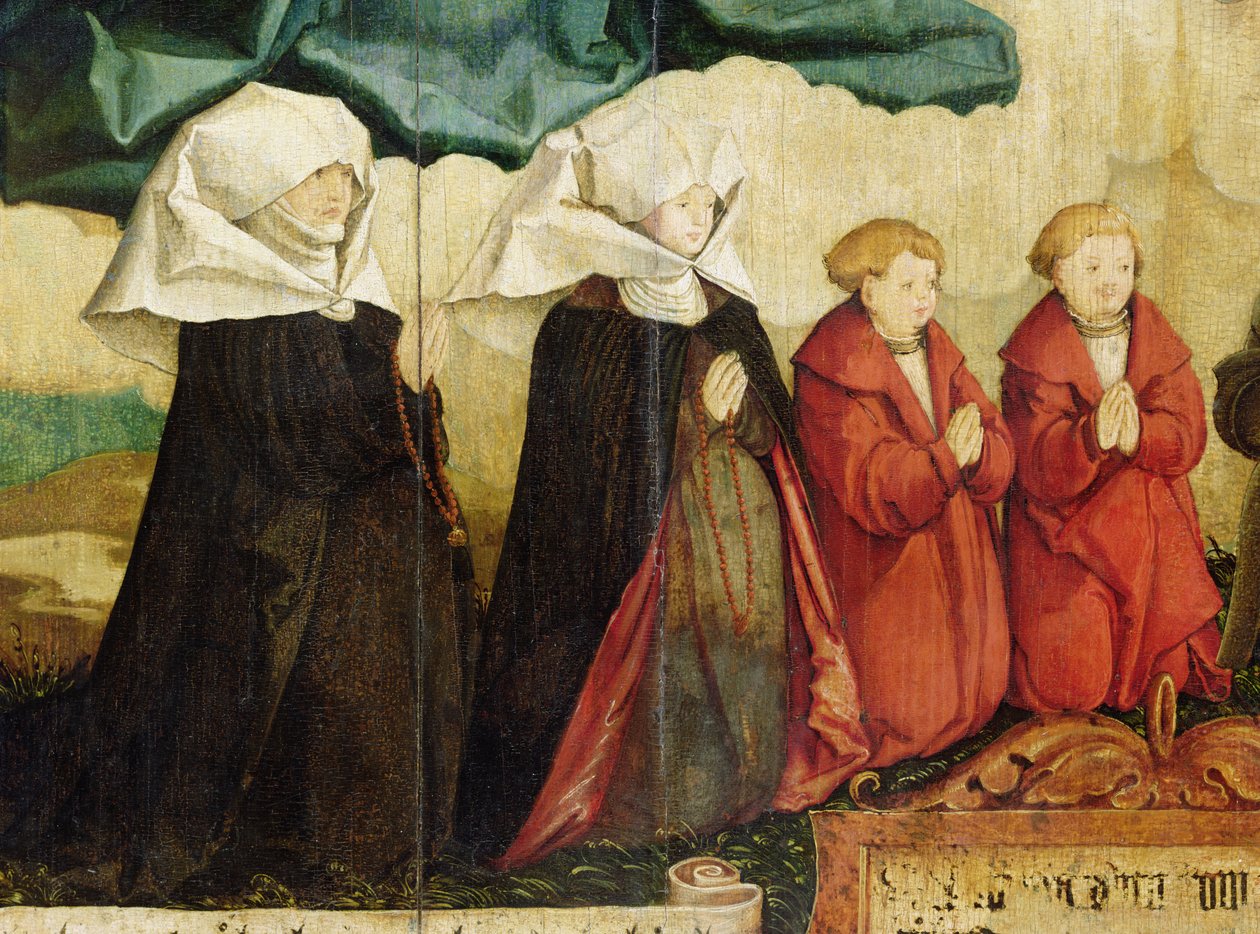 Knælende tilbedere, detalje fra The Holy Trinity af Master of Messkirch