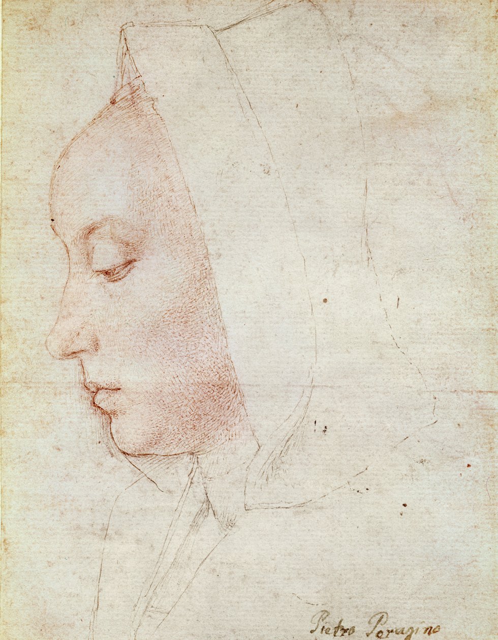 Profil af en kvinde (pen og brunt blæk på papir) af Master of Moulins