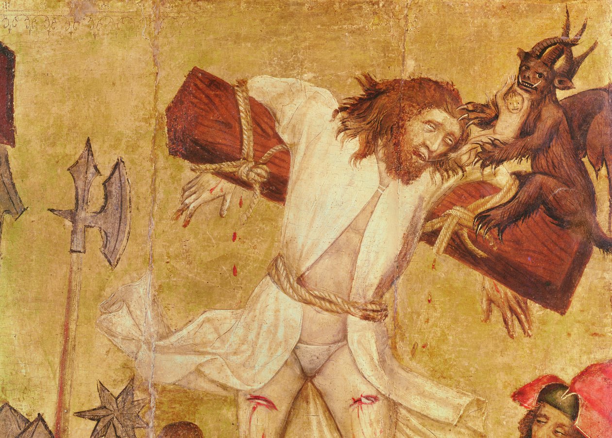 Korsfæstelsen, ca.1420 (detalje) (tempera på træ) af Master of Raigern