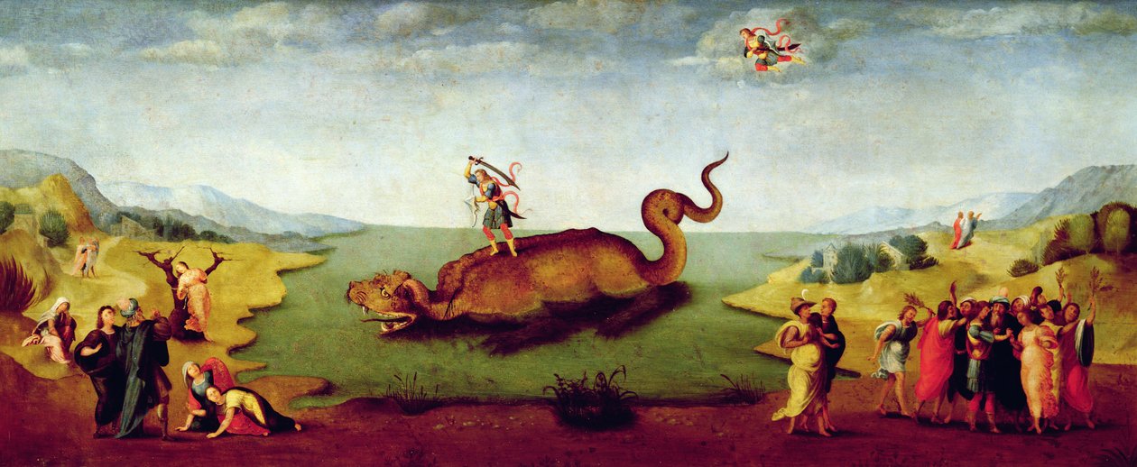 Perseus redder Andromeda af Master of Serumido