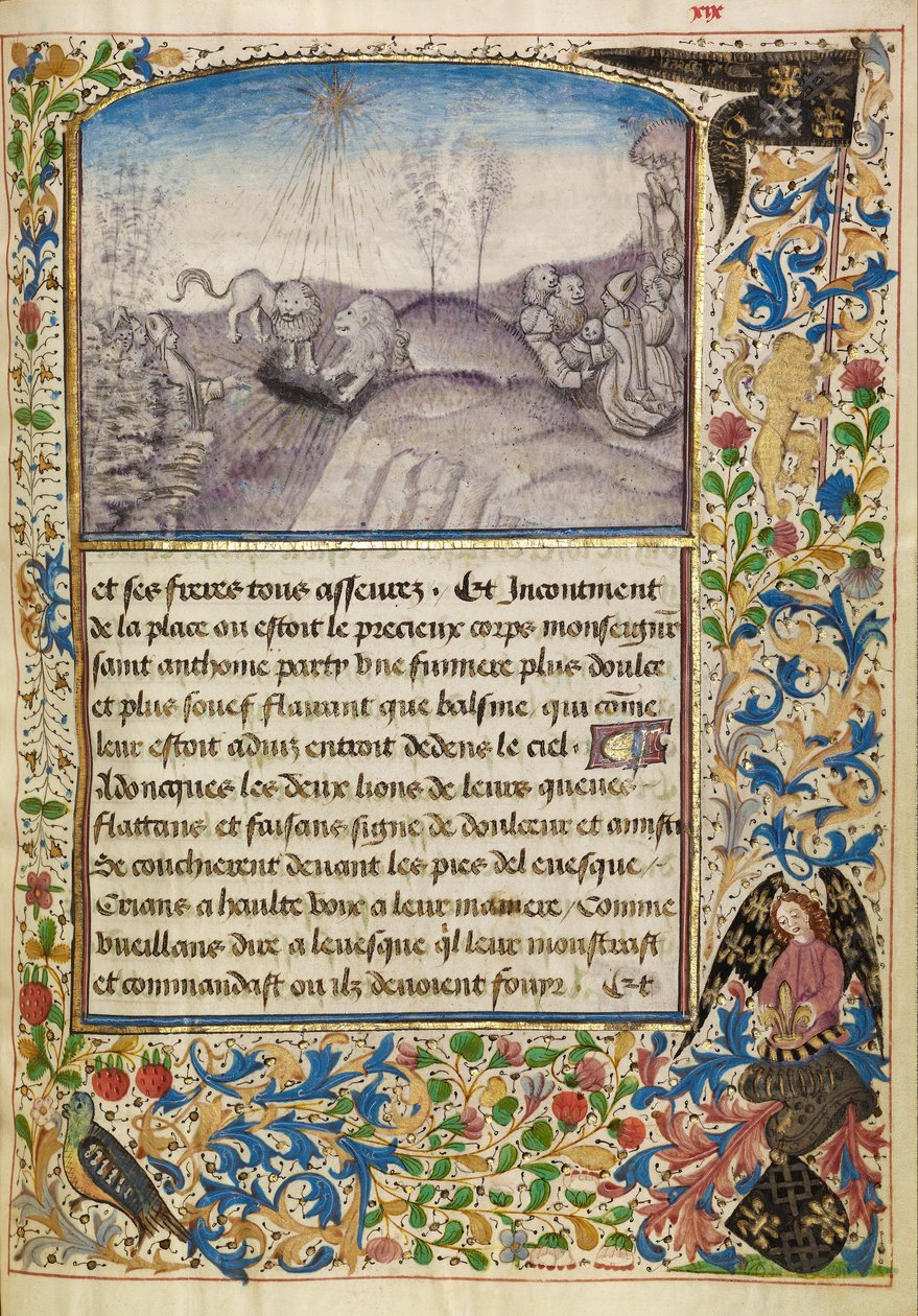 Biskop Theophile Finding the Grav of Saint Anthony af Master of the Brussels Romuléon or workshop