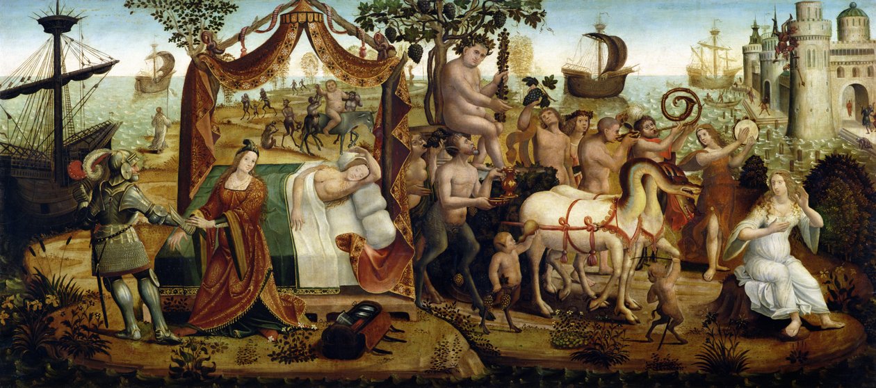 Ariadne i Naxos, fra Historien om Theseus af Master of the Campana Cassoni