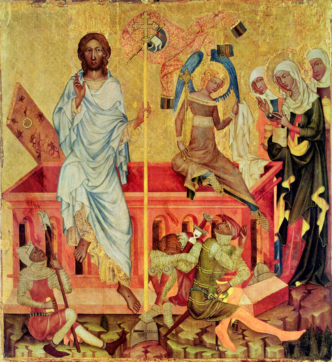 Kristi opstandelse, ca. 1350 (tempera på panel) af Master of the Cycle of Vyssi Brod