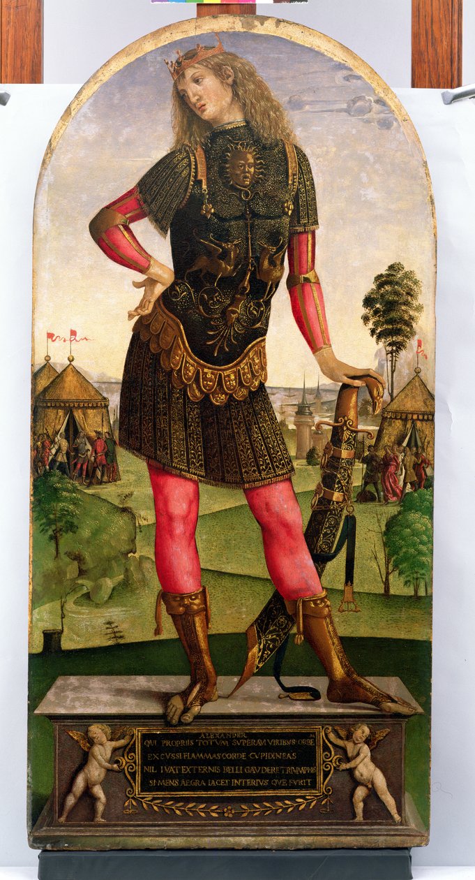 Alexander den Store (356-323 f.Kr.) (tempera på panel) af Master of Griselda