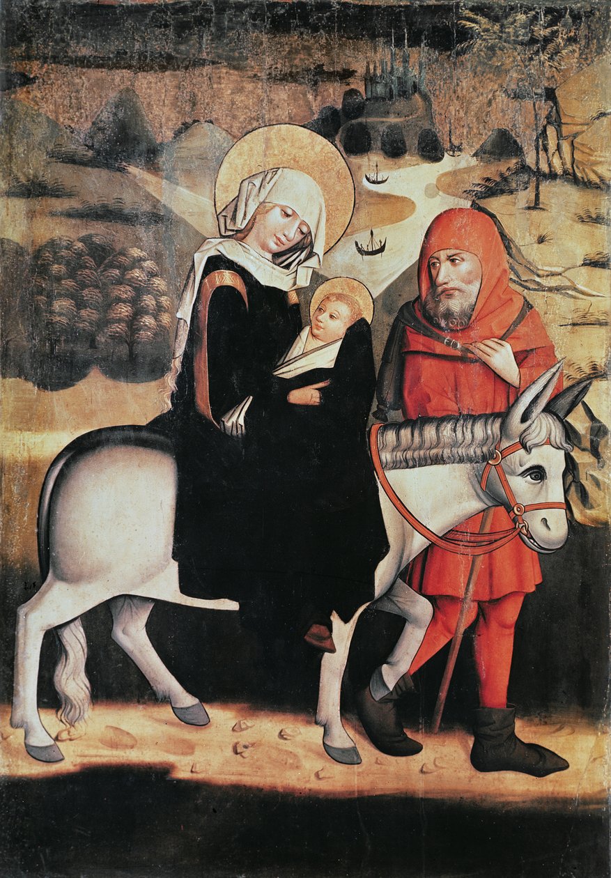 Flight Into Egypt (tempera på panel) af Master of the Lords Passion