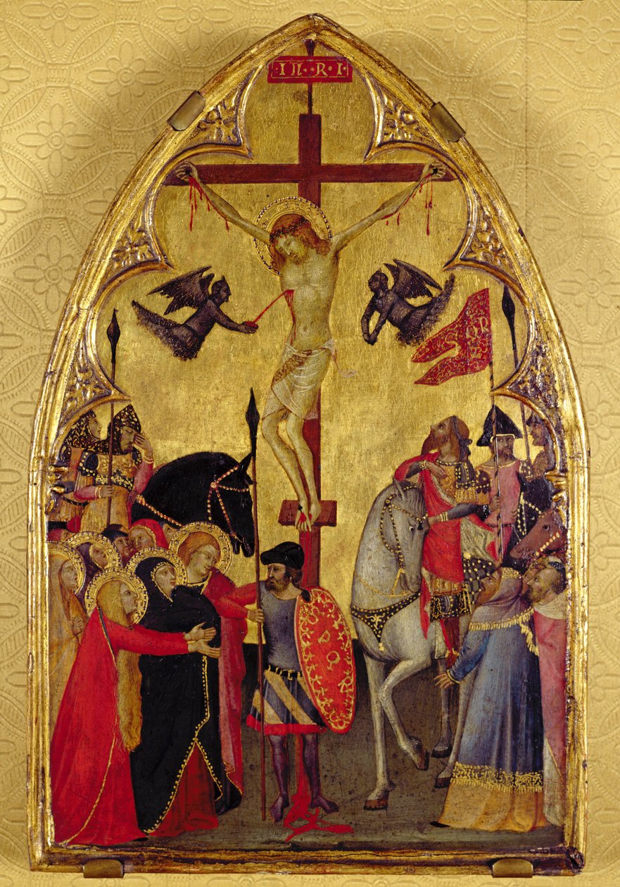 Korsfæstelsen (guld og tempera på panel) af Master of the Pieta