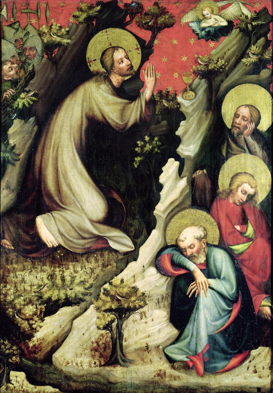 Jesus i Getsemane Have, fra Trebon-altertavlen, ca. 1380 (tempera på panel) af Master of the Trebon Altarpiece