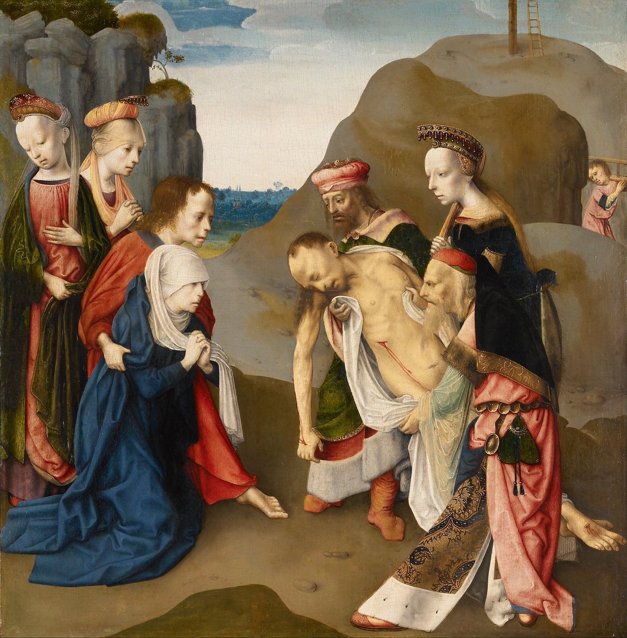 Klagesang over den døde Kristus af Master of the Virgo Inter Virgines