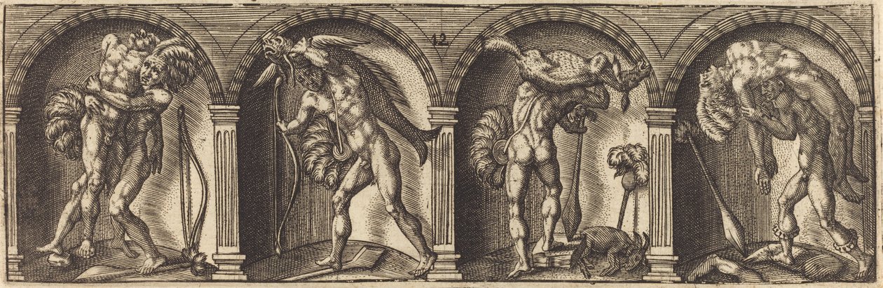 De forskellige portrætter og figurer XII af Master AD
