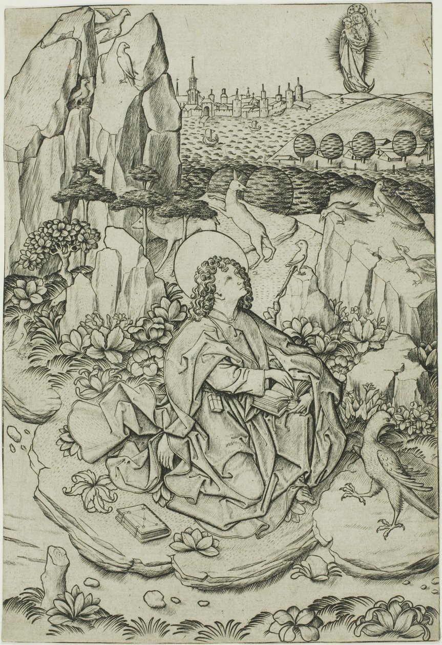 Saint John på øen Patmos af Master E.S.