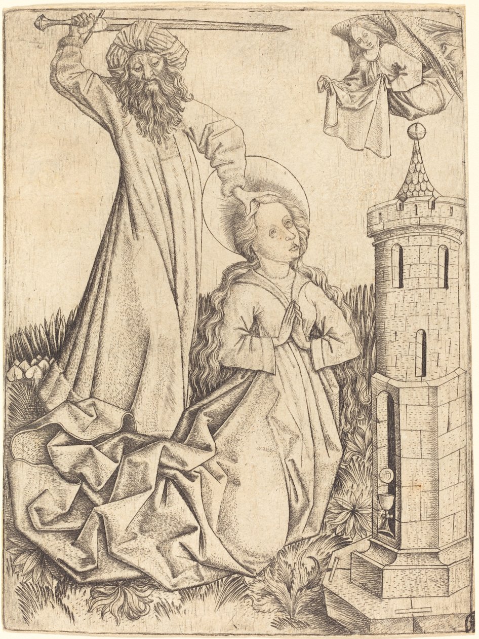Sankt Barbaras martyrium af Master E.S.