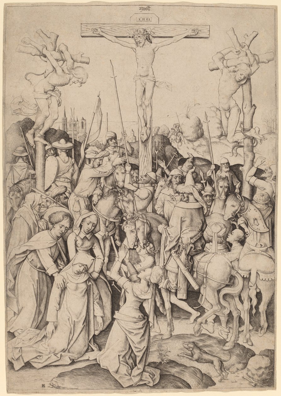 Golgata-bjerget af Master I.A.M. of Zwolle