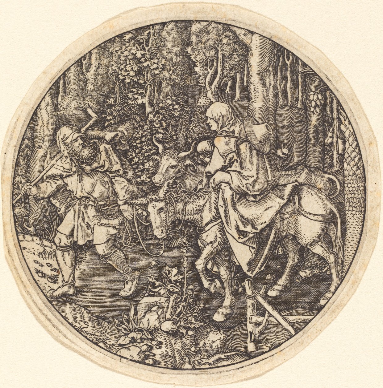 Flugten til Egypten af Master L after Albrecht Dürer