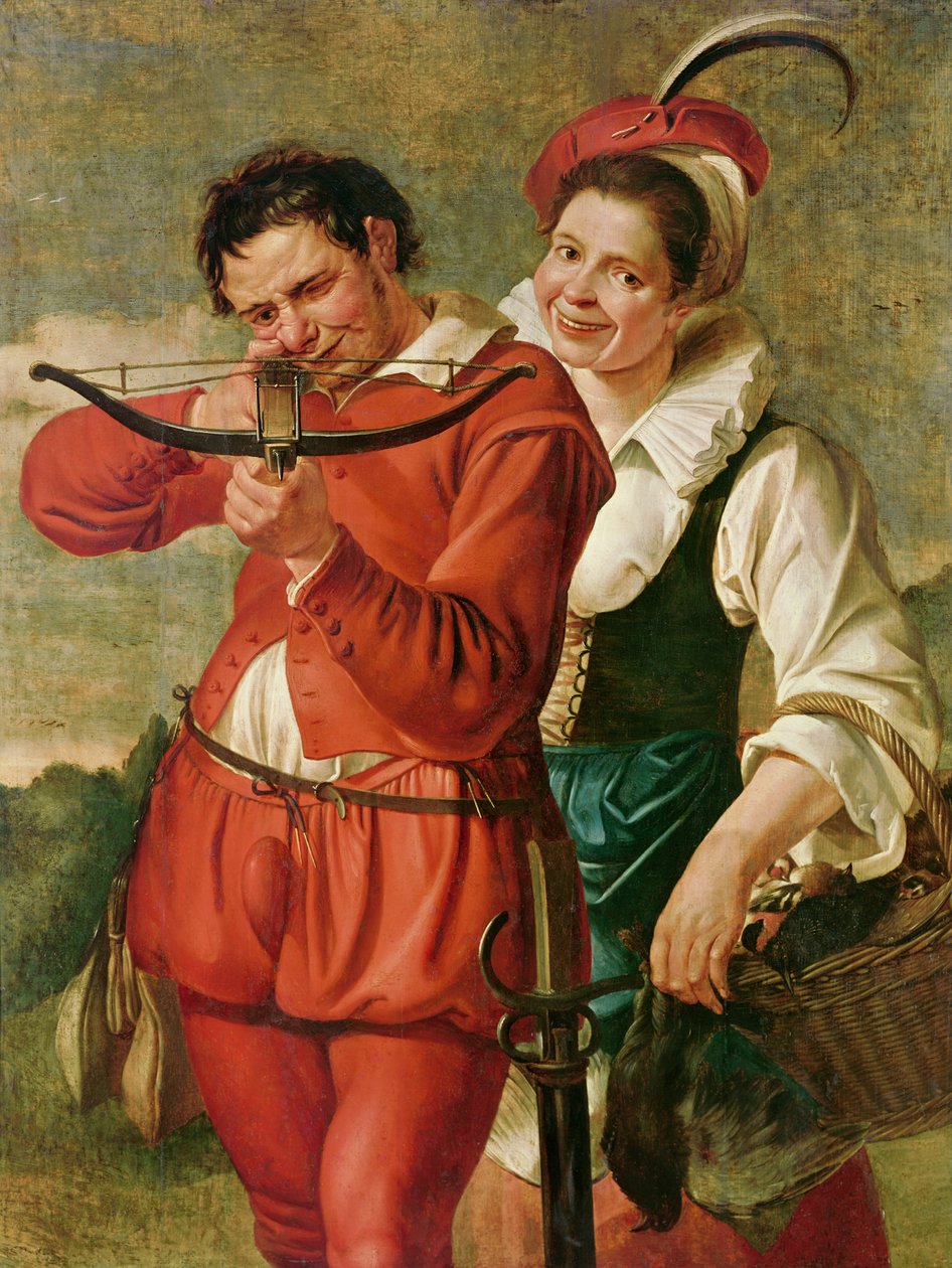 Kvinden og armbrøstmanden, ca. 1610 af Master of Harlem