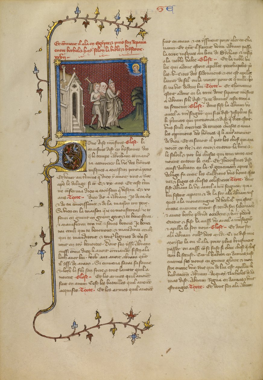 Abraham, Sara og Lot af Master of Jean de Mandeville