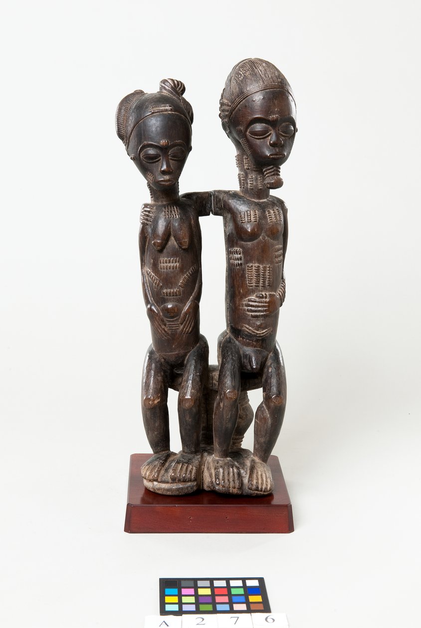 Siddende par, ca. 1885-99 (træ) af Master of the Barnes Couple