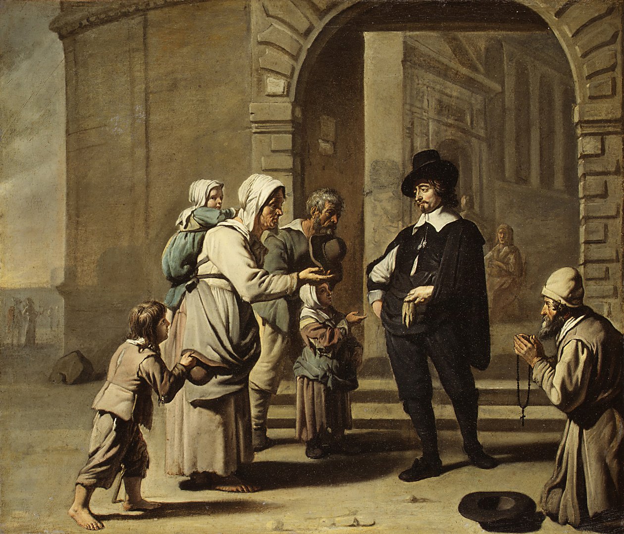 Tiggere ved en døråbning af Master of the Béguins