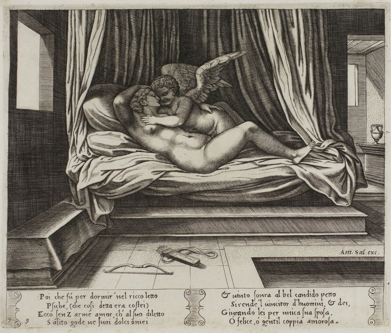Amor i Psykes arme af Master of the Die