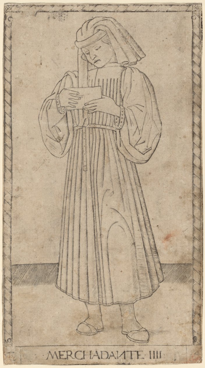 Merchadante (købmand) af Master of the E Series Tarocchi