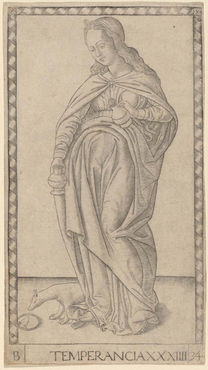 Temperancia (temperance) af Master of the E Series Tarocchi
