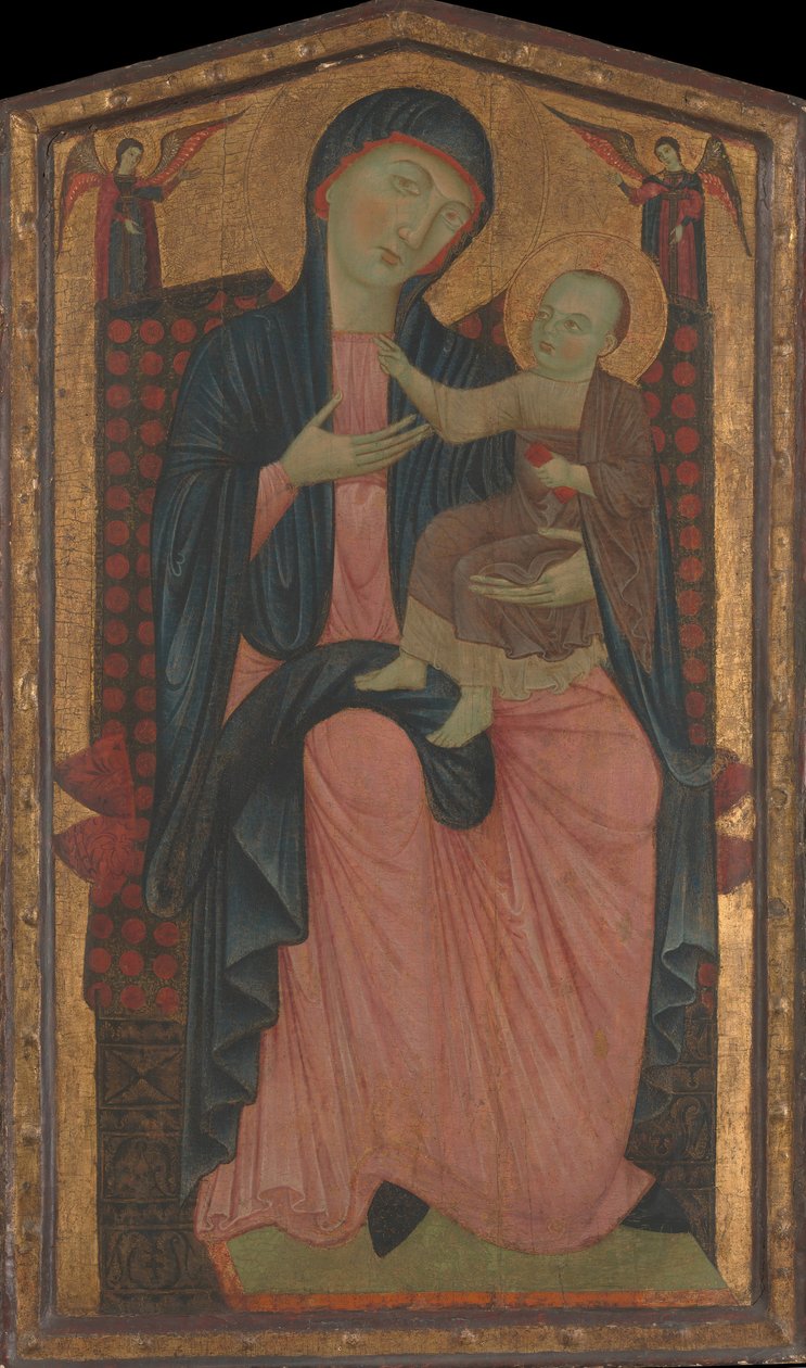 Madonna og barn på tronen. af Master of the Magdalen