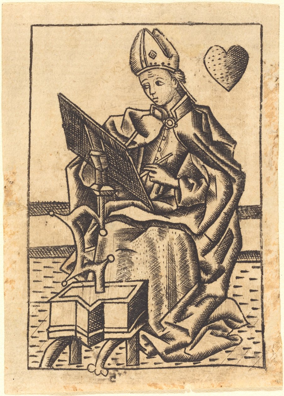 Sankt Augustin af Master with the Banderoles