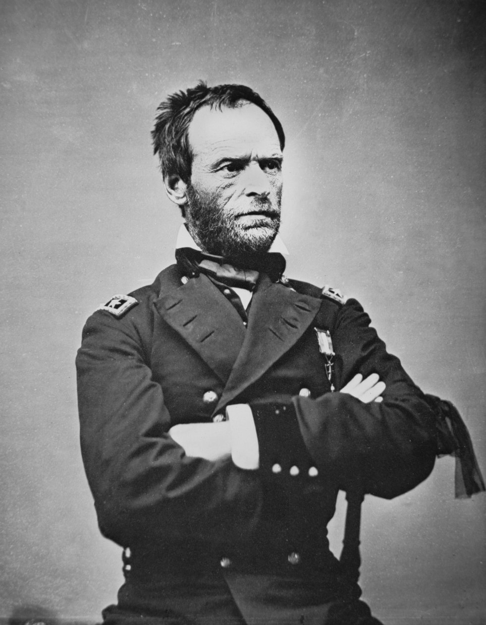 General William T. Sherman (1820-91) (B/W-foto) af Mathew Brady