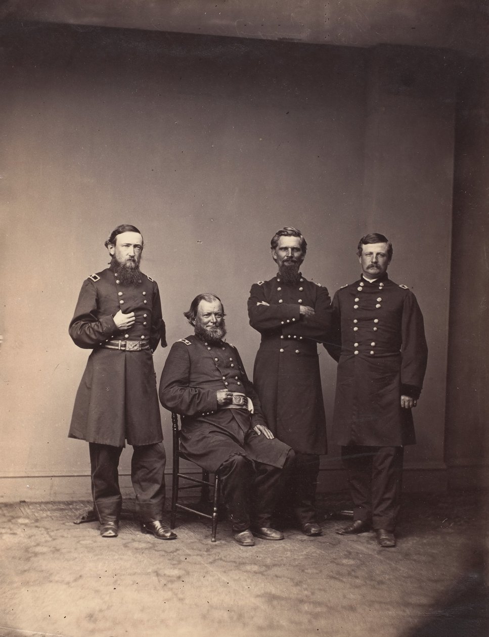 General William Ward og stab, ca. 1861. af Mathew Brady