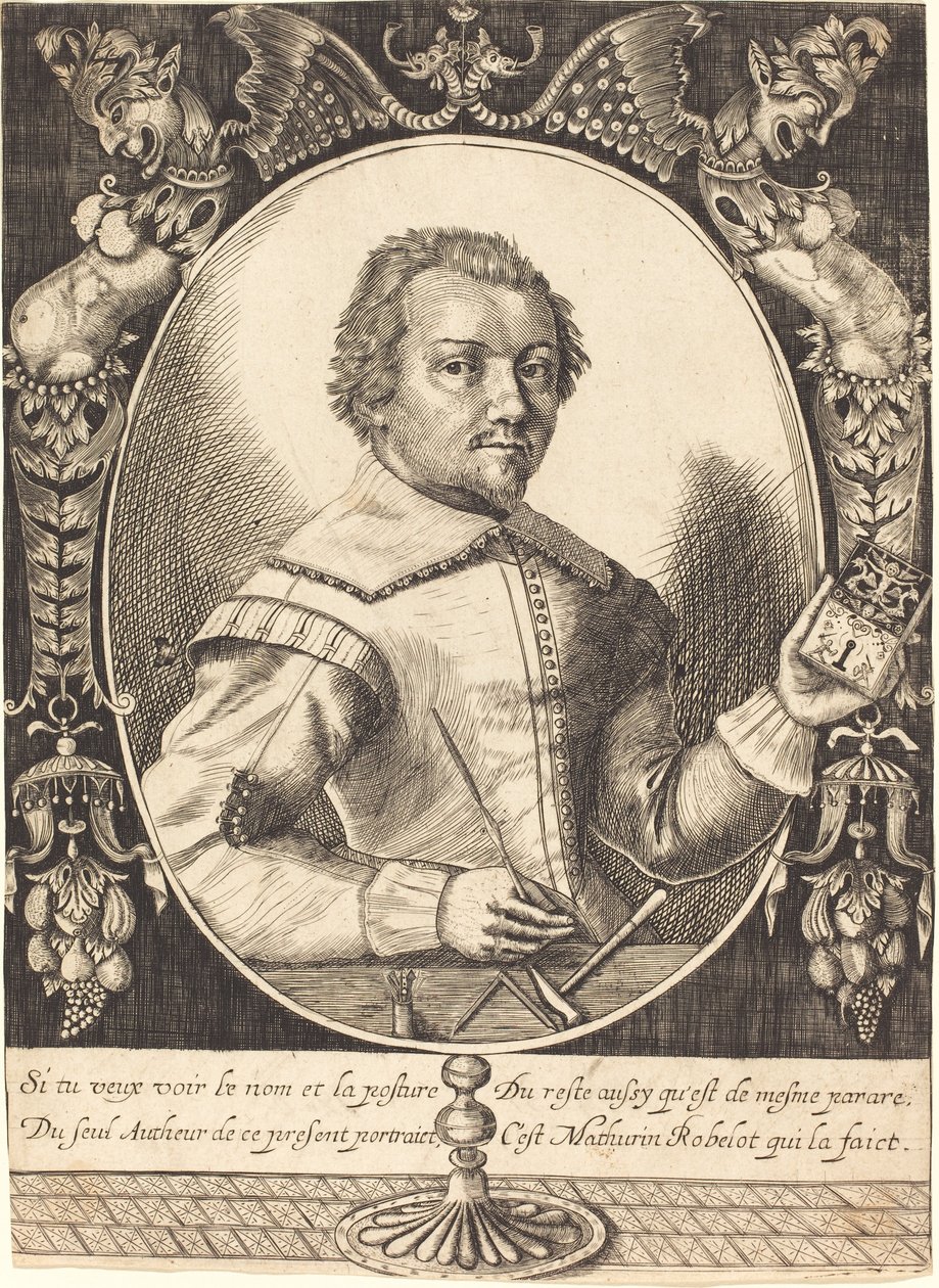 Selvportræt, ca. 1630 (gravering på lagt papir) af Mathurin Robelot