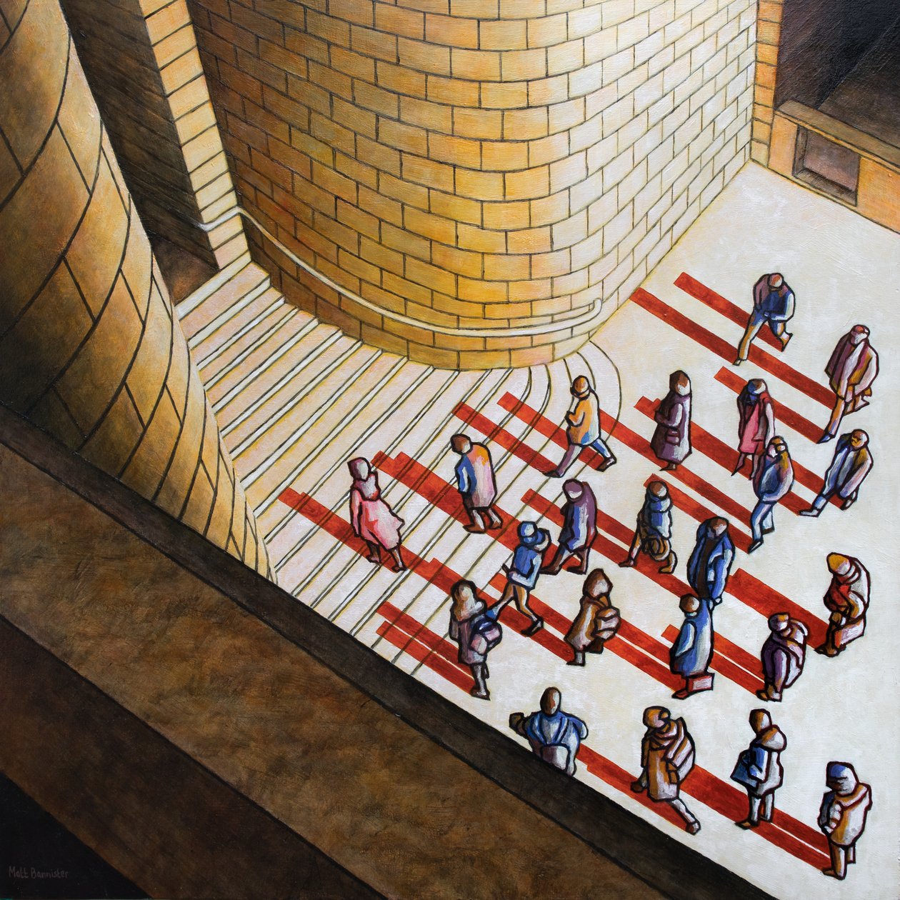 Footfall, 2018 (akryl på panel) af Matt Bannister