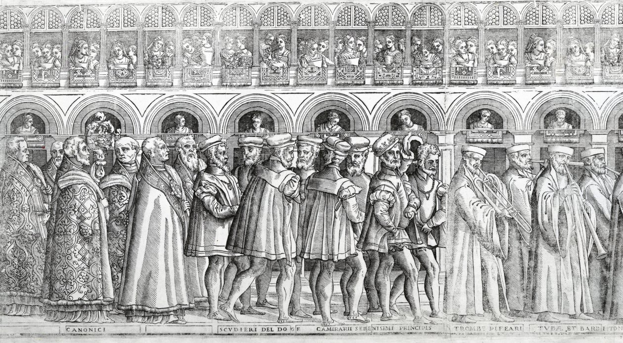 Dogal Procession, ca. 1555-60 (Se også 476241-2, 476244-5) af Matteo Pagani