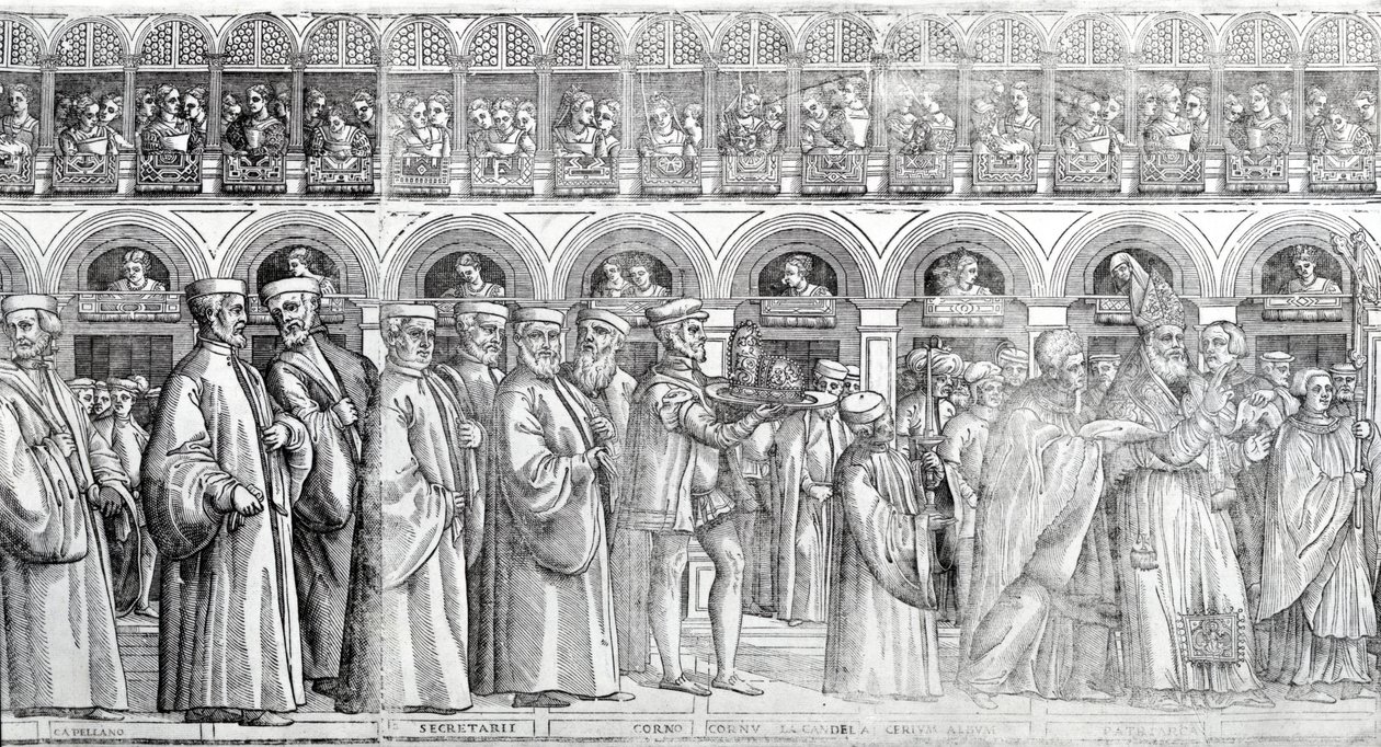 Dogal Procession, ca. 1555-60 (træsnit) (Se også 476241-3,476245) af Matteo Pagani