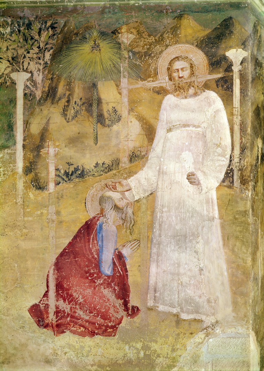 The Vision of St. John at Patmos, detalje fra St. Johns kapel, 1344-45 af Matteo di Giovanetto da Viterbo