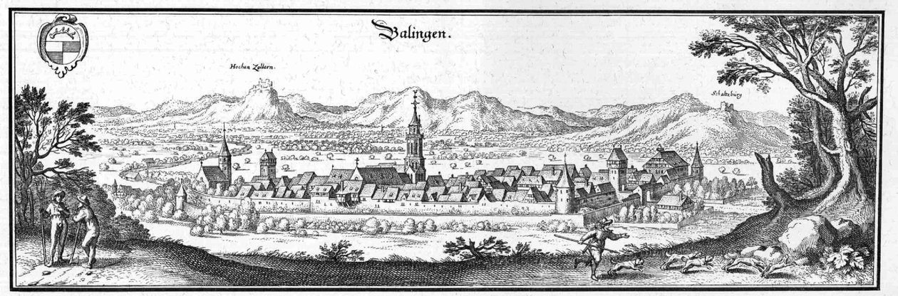 Balingen - uddrag fra Topographia Sueviae (Schwaben) af Matthaus Merian