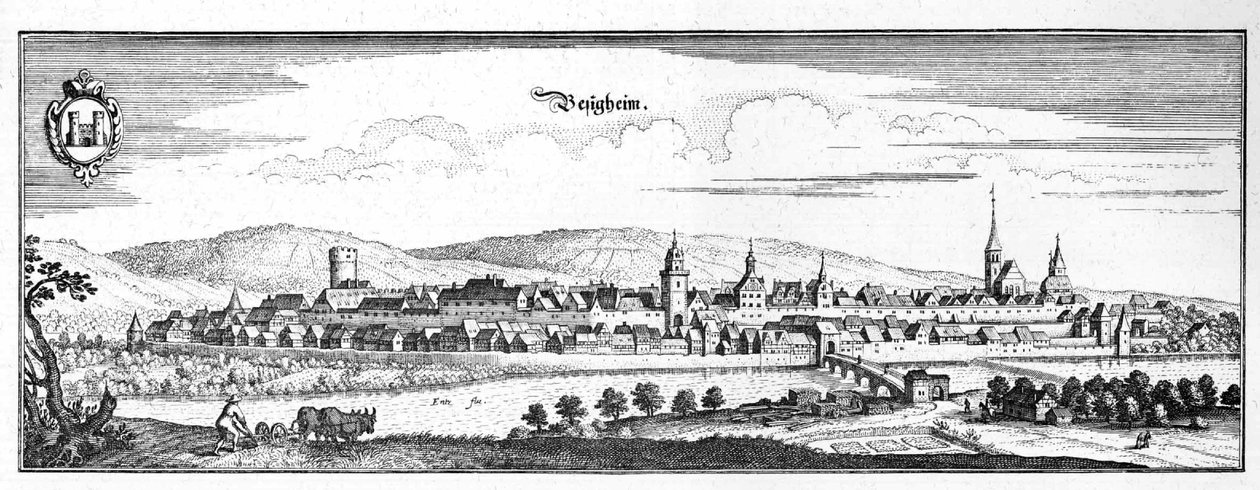 Besigheim - uddrag fra Topographia Sueviae (Schwaben) af Matthaus Merian