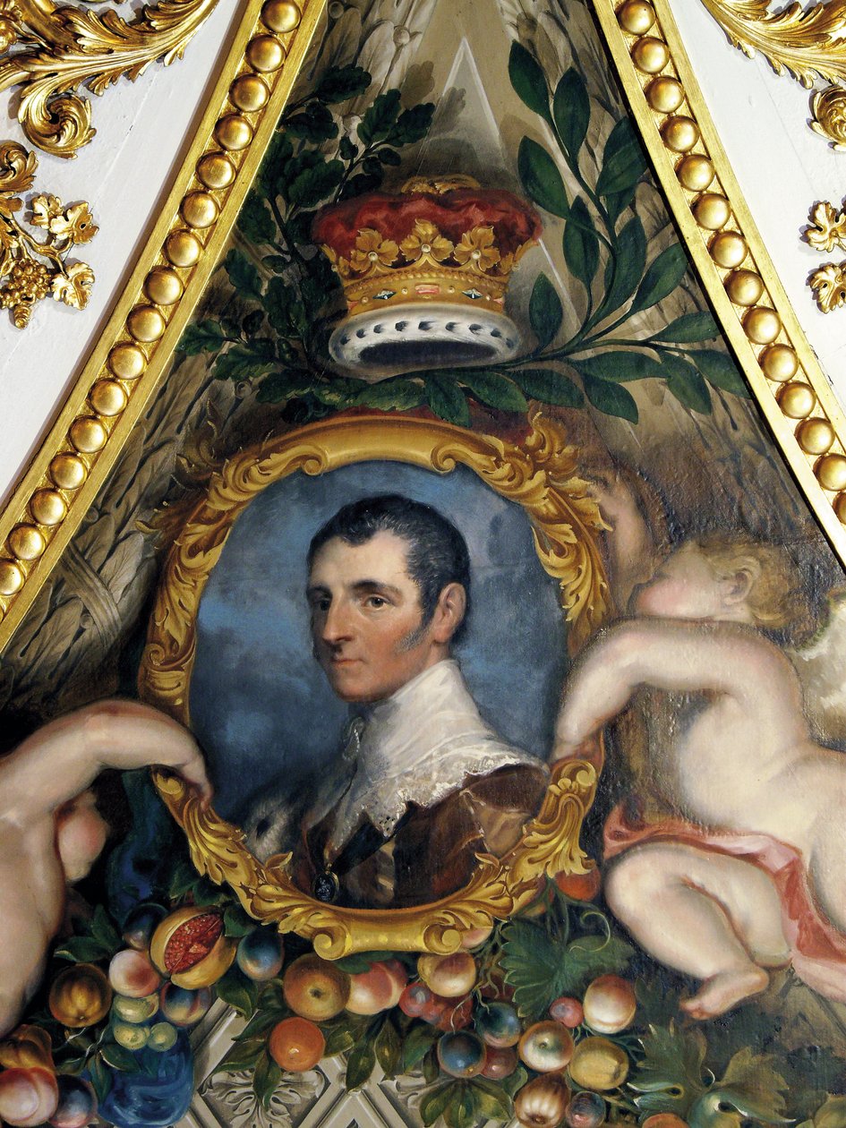 Portræt af den 5. hertug af Rutland, Elizabeth Saloons loft af Matthew Cotes Wyatt