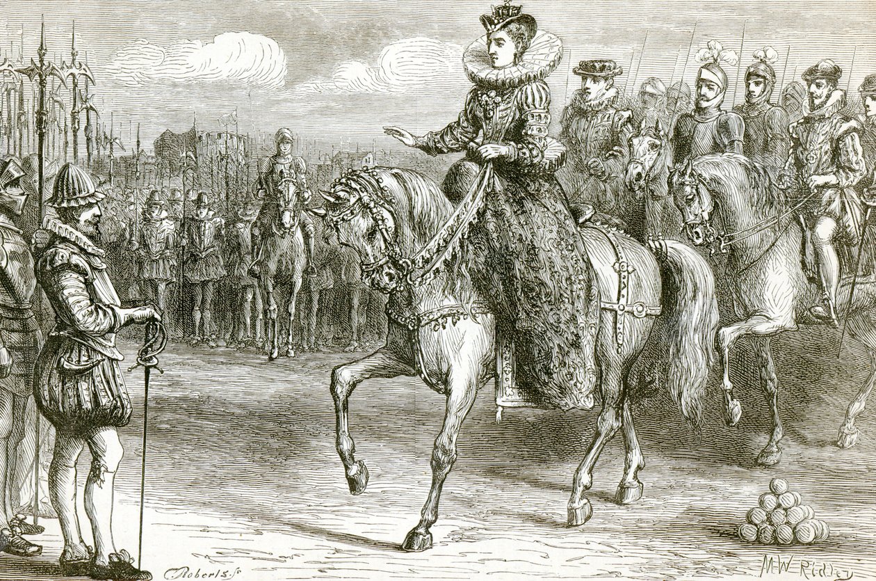 Dronning Elizabeth i Tilbury af Matthew White Ridley