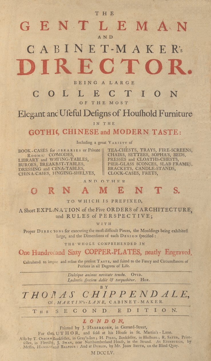 Gentleman og møbelsnedkerdirektør, 1755 af Matthew Darly
