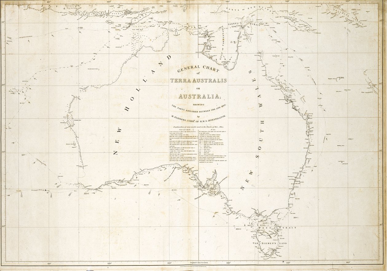 Kort over Australien af Matthew Flinders
