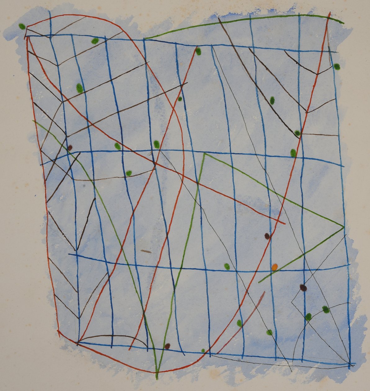 pindeskema 2, 2014 (aquarel-kridt) af Matthew Hilton