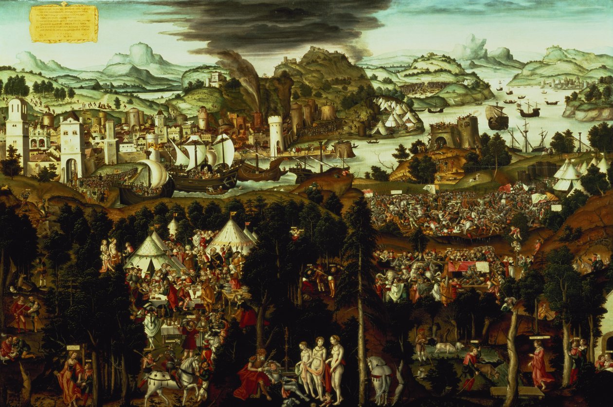 The Judgment of Paris and the Trojan War, 1540 (for detaljer se 95096) af Matthias Gerung or Gerou
