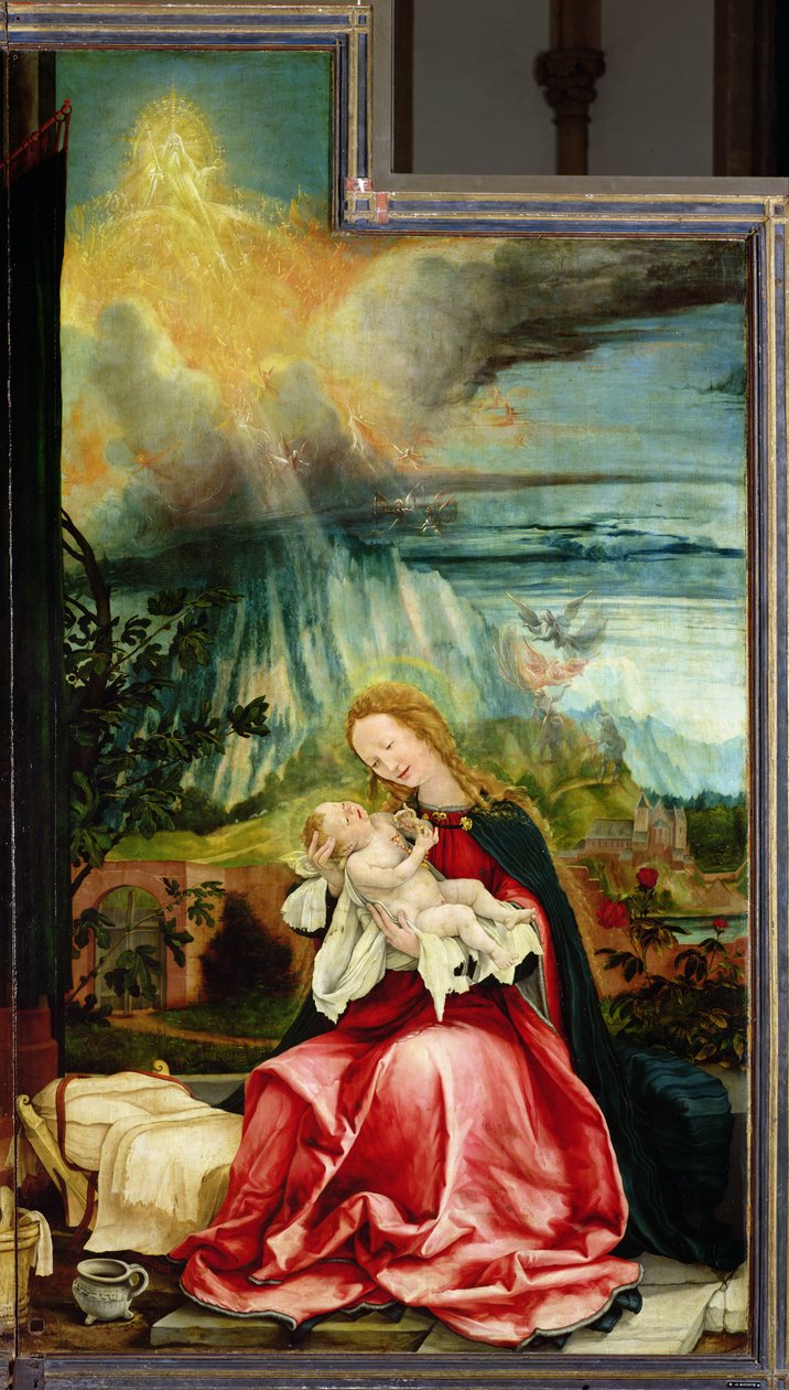 Fødselen, fra Isenheim-altertavlen, ca. 1512-16 af Matthias Grünewald