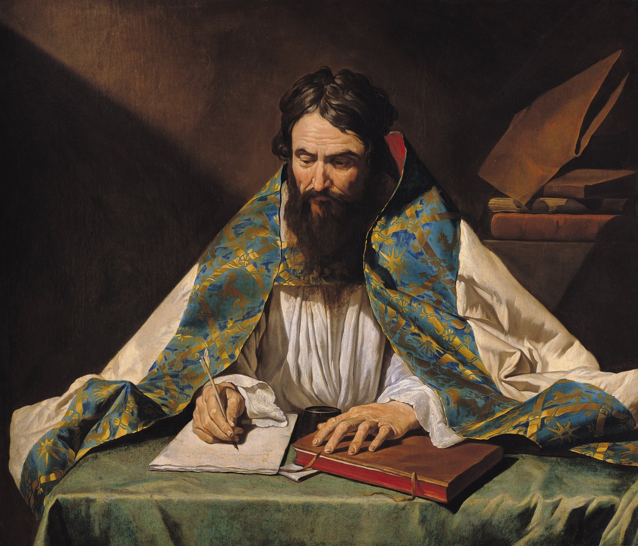 Sankt Ambrosius (339-97), ca. 1633-39 af Matthias Stomer