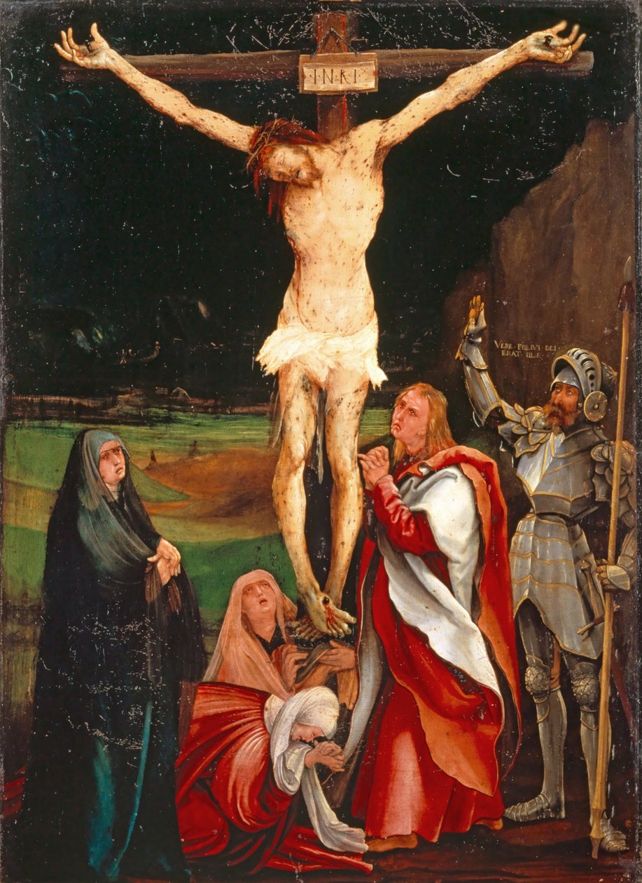 Korsfæstelse, ca. 1515 (blandet teknik på kalktræ) af Matthias Grünewald