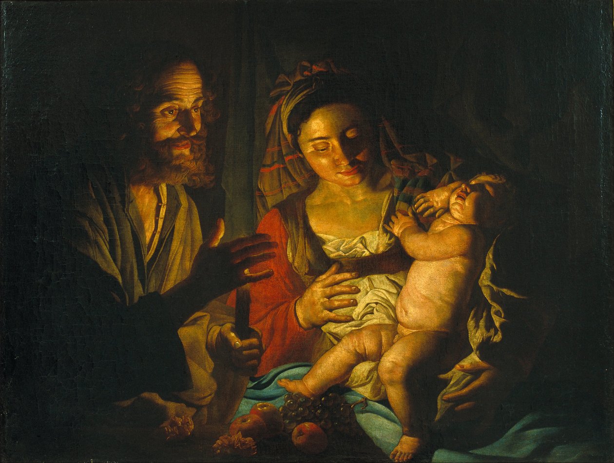 Den hellige familie af Matthias Stom