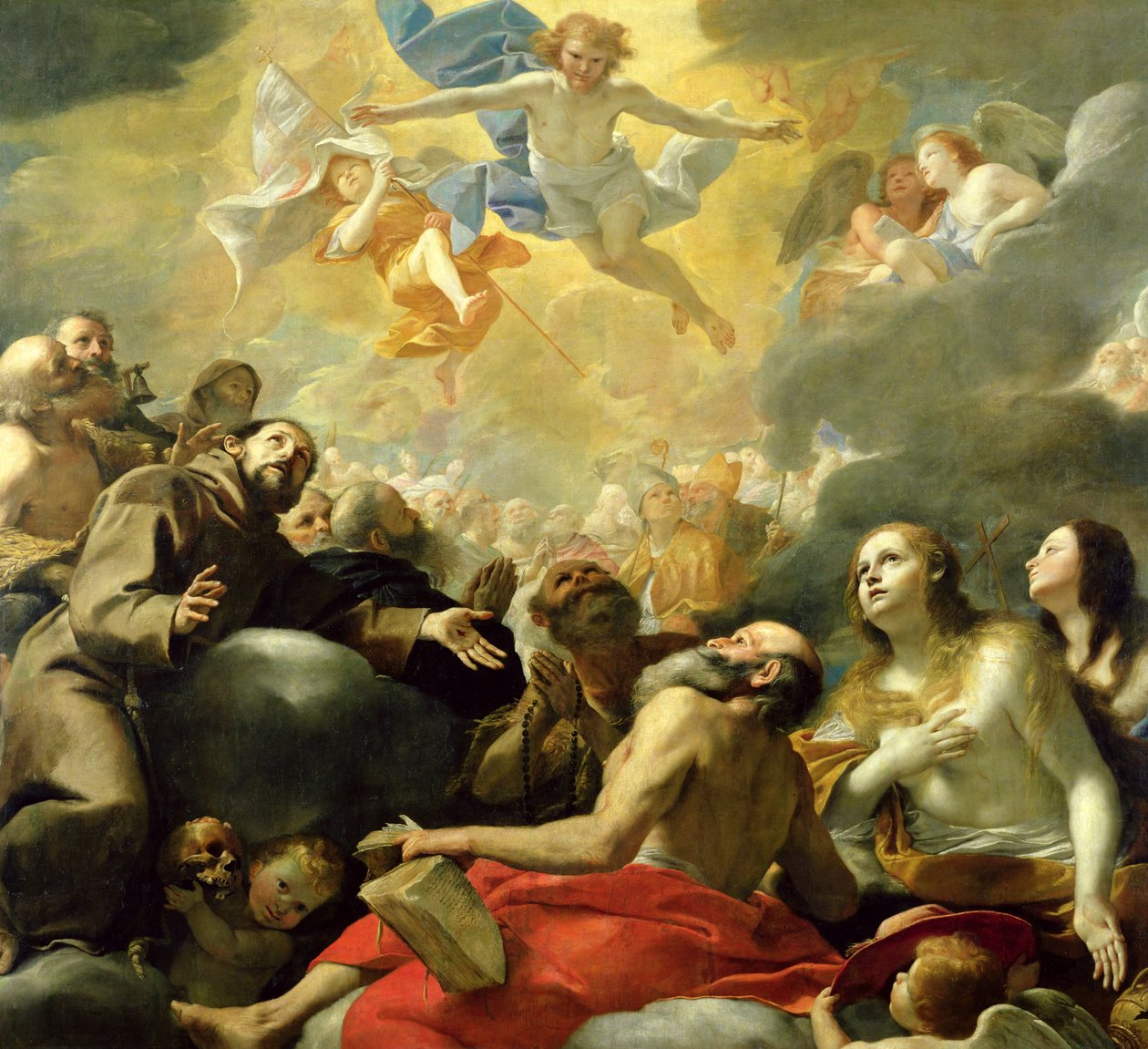 Kristus i herlighed med de hellige, ca. 1660 af Mattia Preti