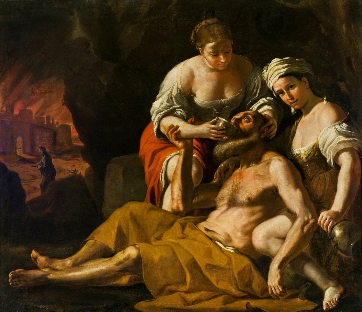 Lot og hans døtre, ca 1675-1680. af Mattia Preti