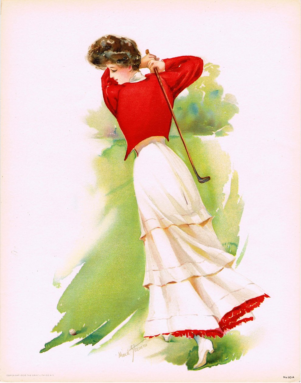 Lady Golfer, 1908. af Maud Stumm