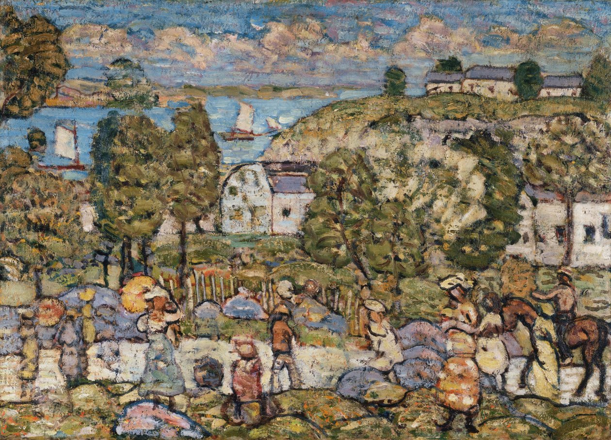 Landskab nær Nahant af Maurice Brazil Prendergast